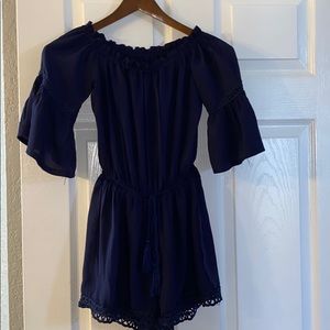 Navy Blue Romper w/ Tassel